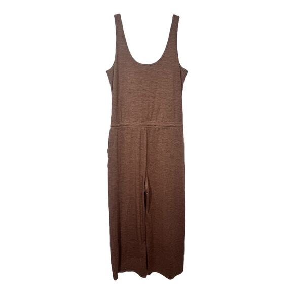 Vuori Falls Jumpsuit Almond Heather XL Wide Leg One Piece Athleisure Brown - Picture 5 of 11